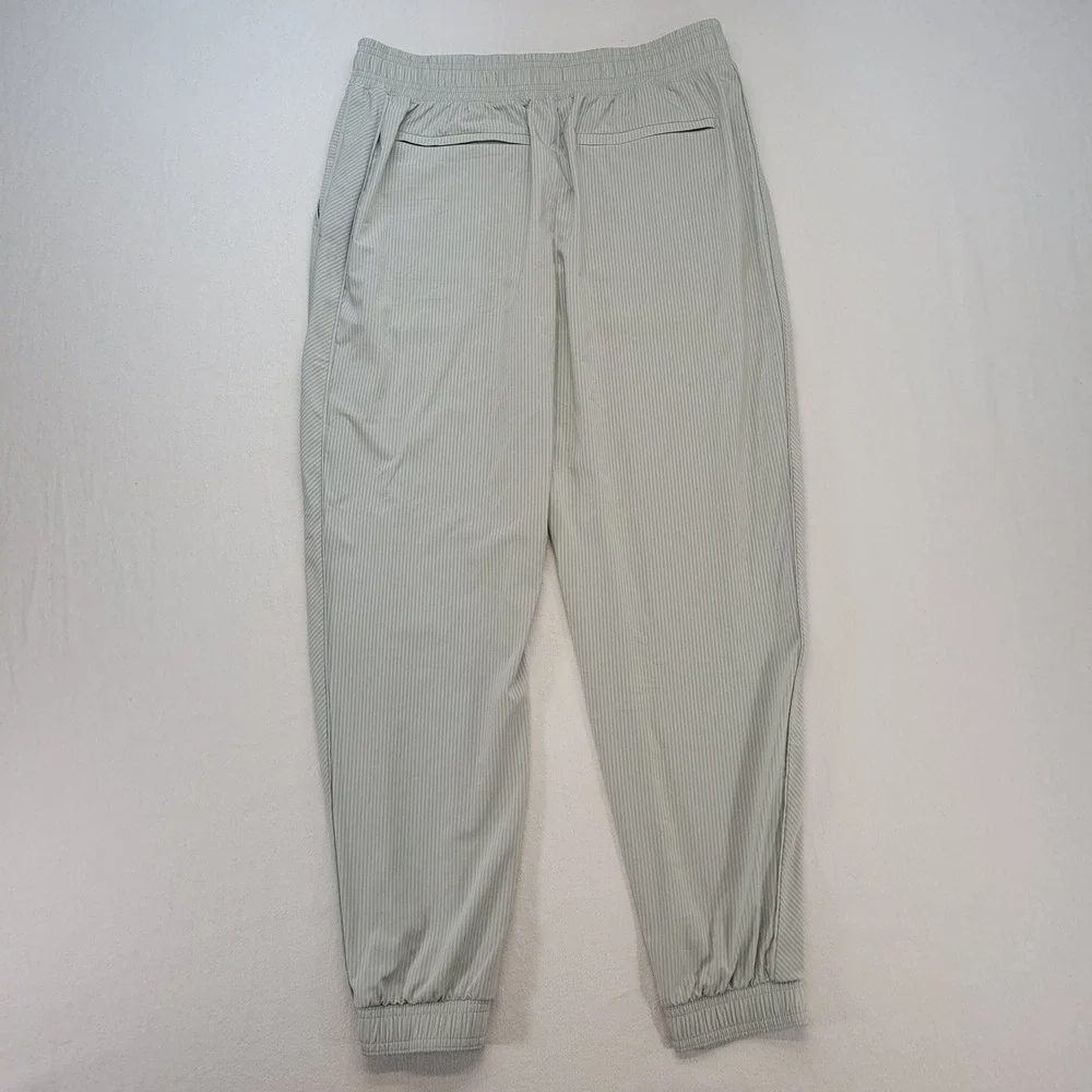 Athleta Joggers Womens 12 Green‎ Pinstripe Brooklyn Textured Jogger Pants 988146